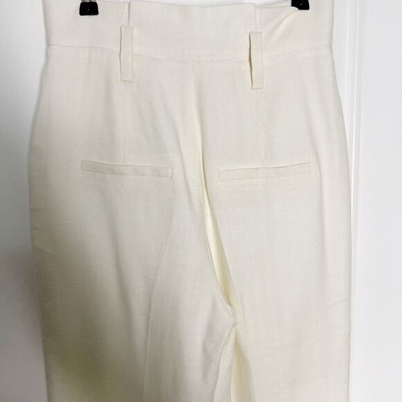 Veronica Beard Clerence Paperbag Pants in White Cream  Linen Size 2 - Picture 4 of 12